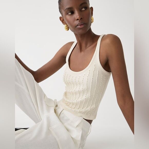 NWT J. Crew Embellished vintage rib tank top - Picture 5 of 11